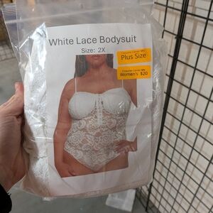 New Women's Lace White Bodysuit